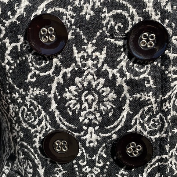 Neslay Paris Damask Double Breasted Coat with 3/4 Sleeves Size Small - Picture 3 of 6